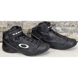 Vtg Y2K Oakley FR Offroad Crew Boot Black Leather Racing Shoe Men 9.5 Carbon X
